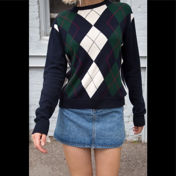 Brandy Melville Green Argyle Bernadette 